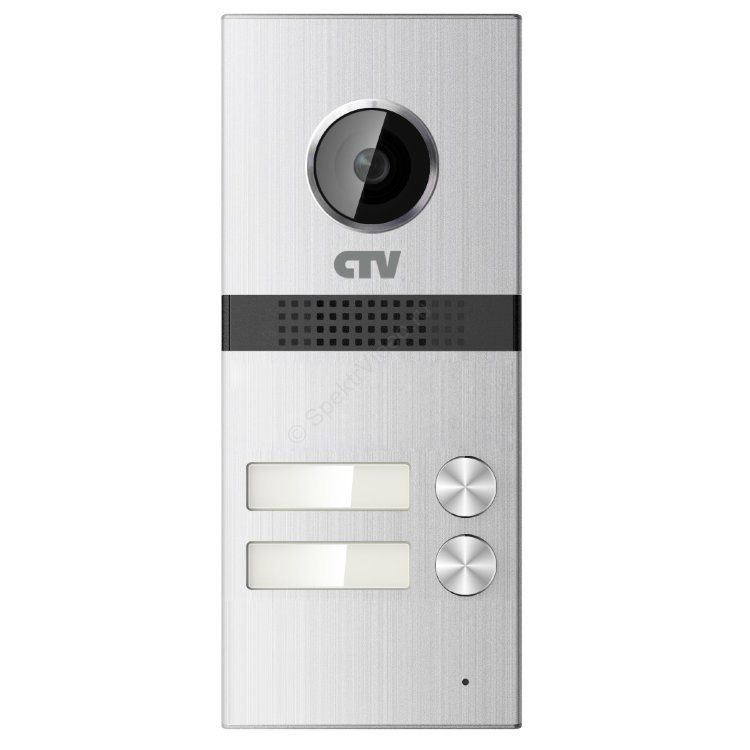 CTV-D2MULTI S (Silver) Вызывная панель цветного видеодомофона на 2 абонента, тонкий корпус из алюминиевого сплава, 1000ТВЛ, угол по горизонтали 120 °, встроенная ИК-подсветка