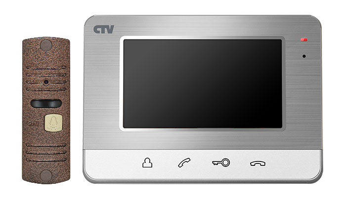 CTV-DP401 S (Silver/Bronze) Комплект цветного видеодомофона, в составе: панель CTV-D10NG BR, монитор CTV-M401 S