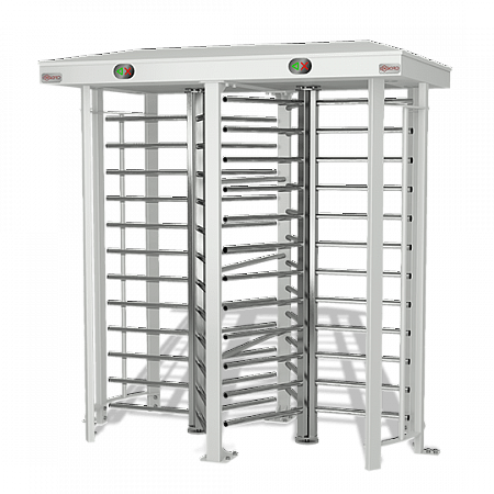Электромеханический сдвоенный полноростовой турникет Praktika Т-10-G Doublе Pass гибрид (ротор из нержавеющей стали, корпус порошковая краска,горячий цинк)