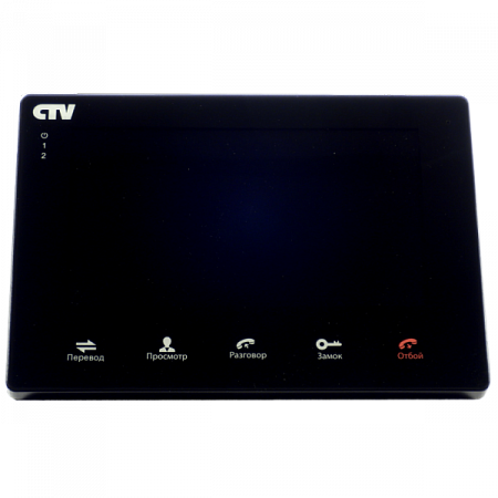 CTV-M2700TM B (Black) Монитор цветного видеодомофона с экраном 7&quot;, Hands free, cенсорная панель управления с подсветкой, встроенная память, запись на microSD (до 32ГБ), накладное крепление, встр. ист пит, подкл до 2 выз. панелей и 4 мониторов, черный